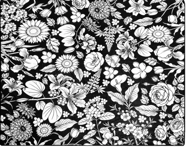 El dibujo Jardín completo, en blanco y negro, tal como llega